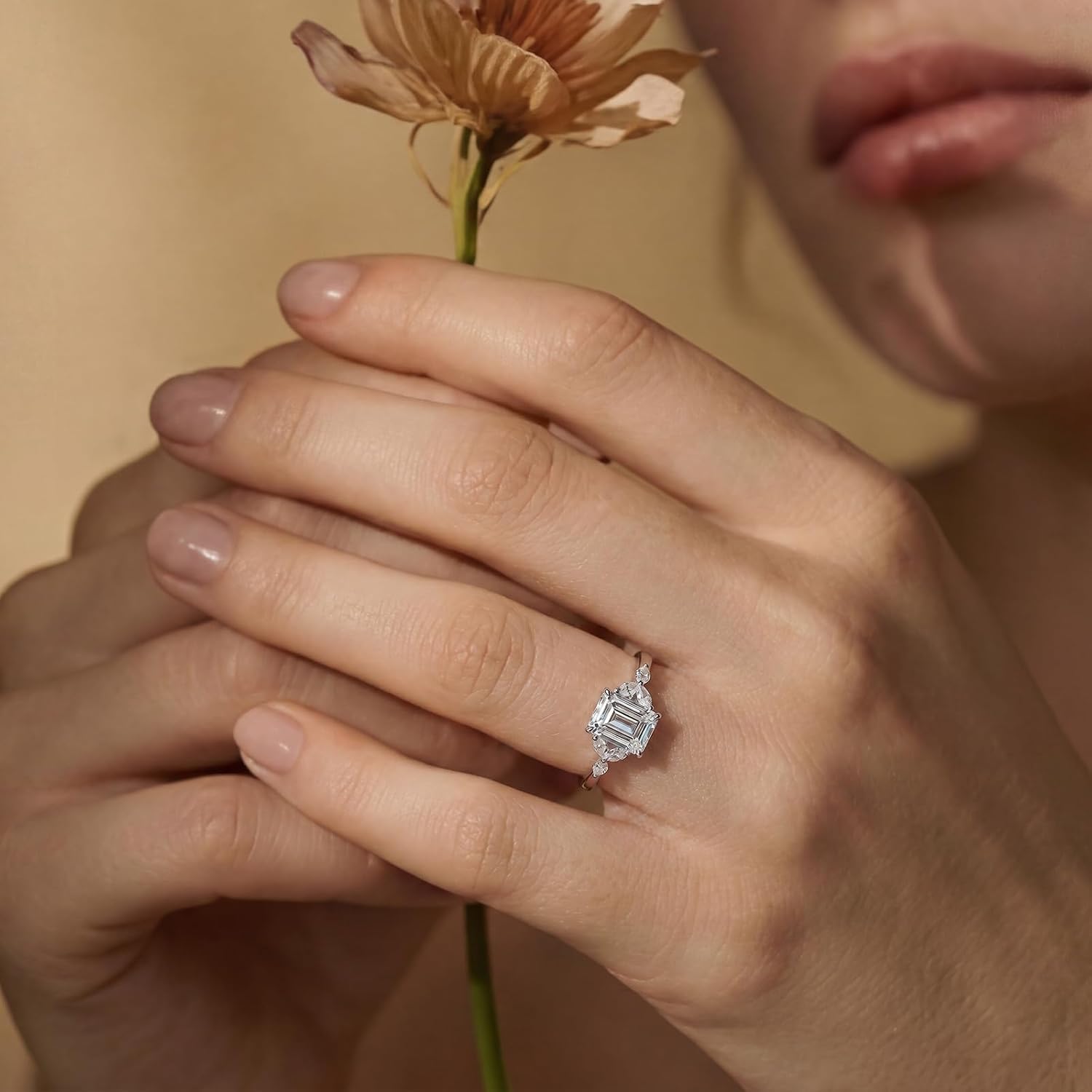 Lab Grown Diamond Engagement Rings for Women Promise Ring Size 5-10
