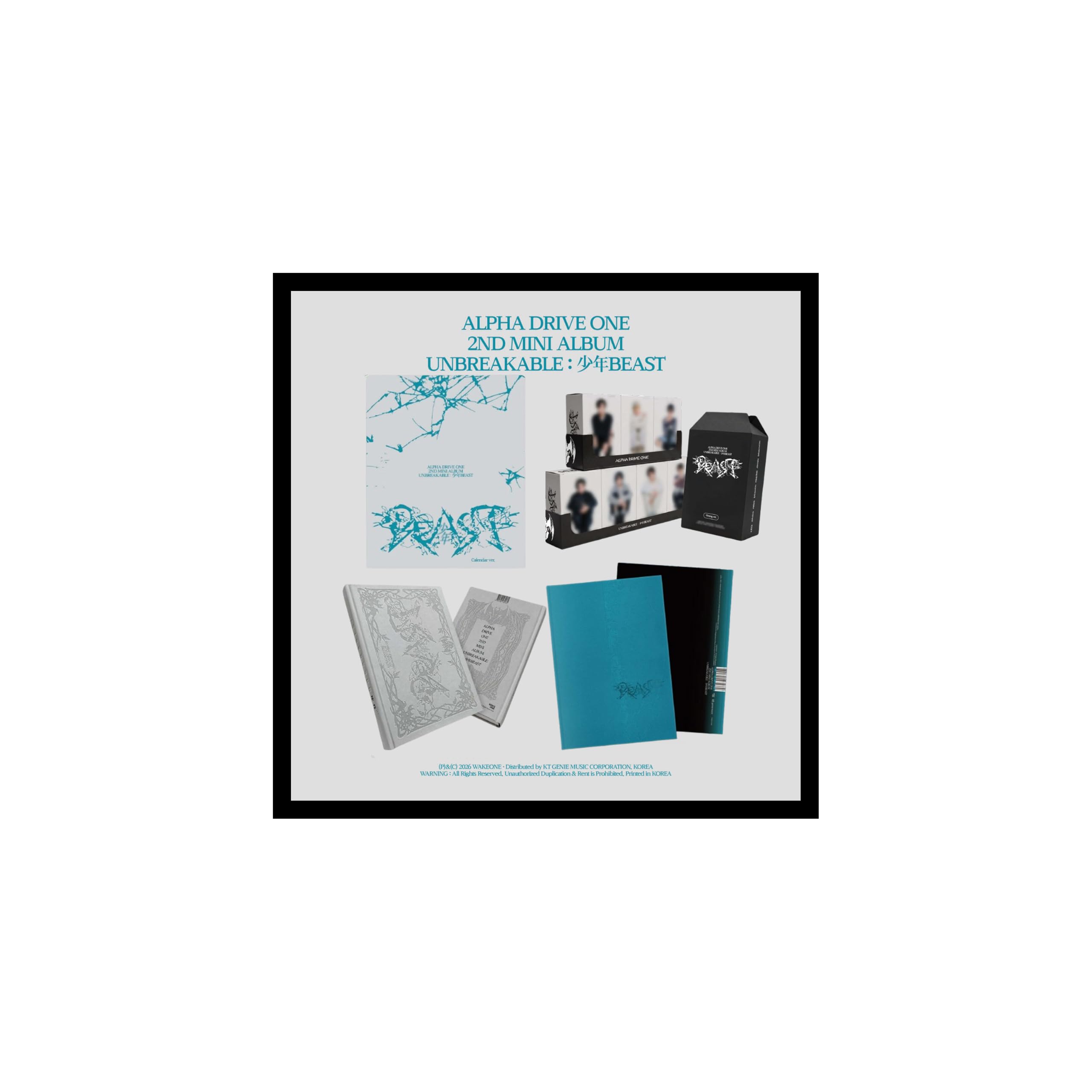 Zestaw 10 wersji: Kalendarz + Cementic Nest+Fragile Beast + 7Hissing) ALPHA DRIVE ONE UNBREAKABLE : BOYBEAST 2. mini album BEAST ALD1