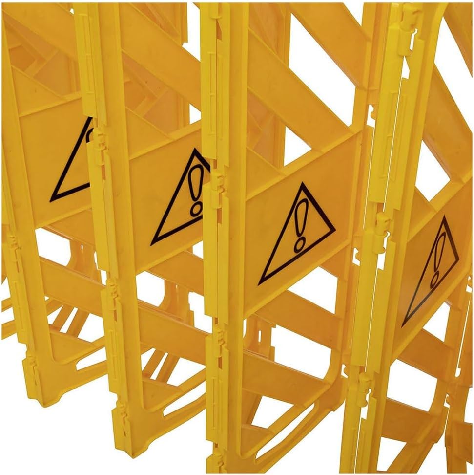 Expandable Barricade Folding Security Gate - Mobile Barrier for Driveway and Elevator Traffic Control