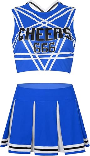 Fldy 2 piezas de disfraz para mujer con minifalda plisada