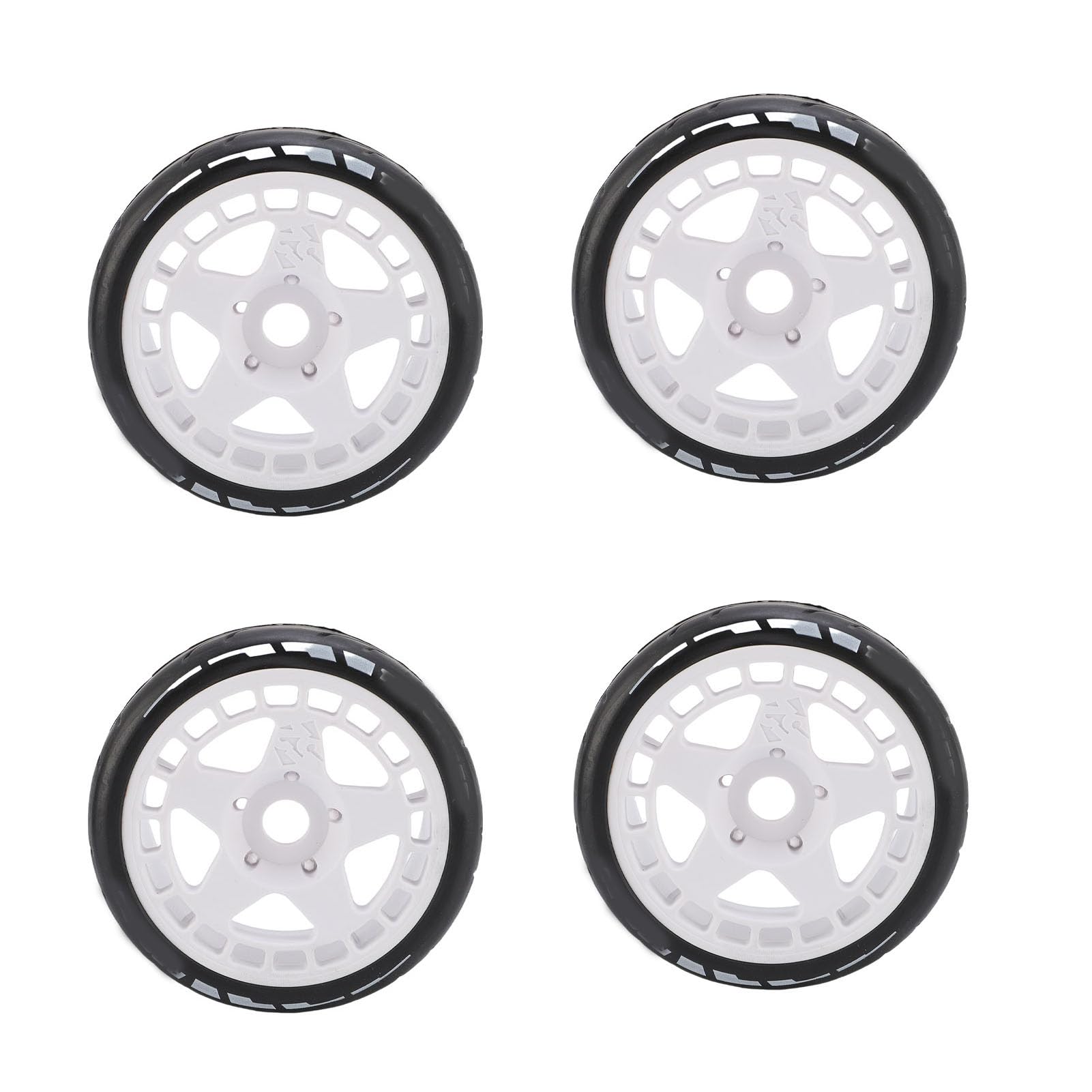Pneumatici da Rally RC 4pcs, Plastica Robusta da 17 Mm 1/8 Pneumatici per Ruote per Auto RC con Uso Versatile, Durata Notevole, Installazione Rapida e Facile, Prestazioni Ottimali con (WHITE)