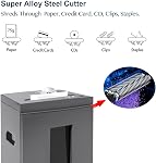WOLVERINE 10-Sheet Super Micro Cut Niveau de sécurité élevé P-5 Papier lourd/CD/Card Ultra Calme Shredder pour Home Office par 60 Mines Durée et 6 Boîte à déchets de Gallons SD9612 (gris ETL)