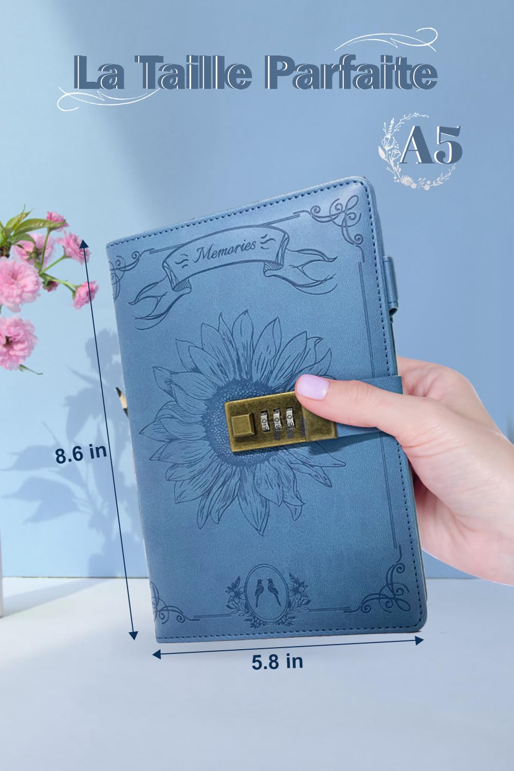 Back2Fun - Journal secret enfant avec cadenas et 2 clés: écris, Dessine et garde tes secrets, Inclut crayon, 80 feuilles lignées A5, Couverture rigide holographique, Idée cadeau, Panda