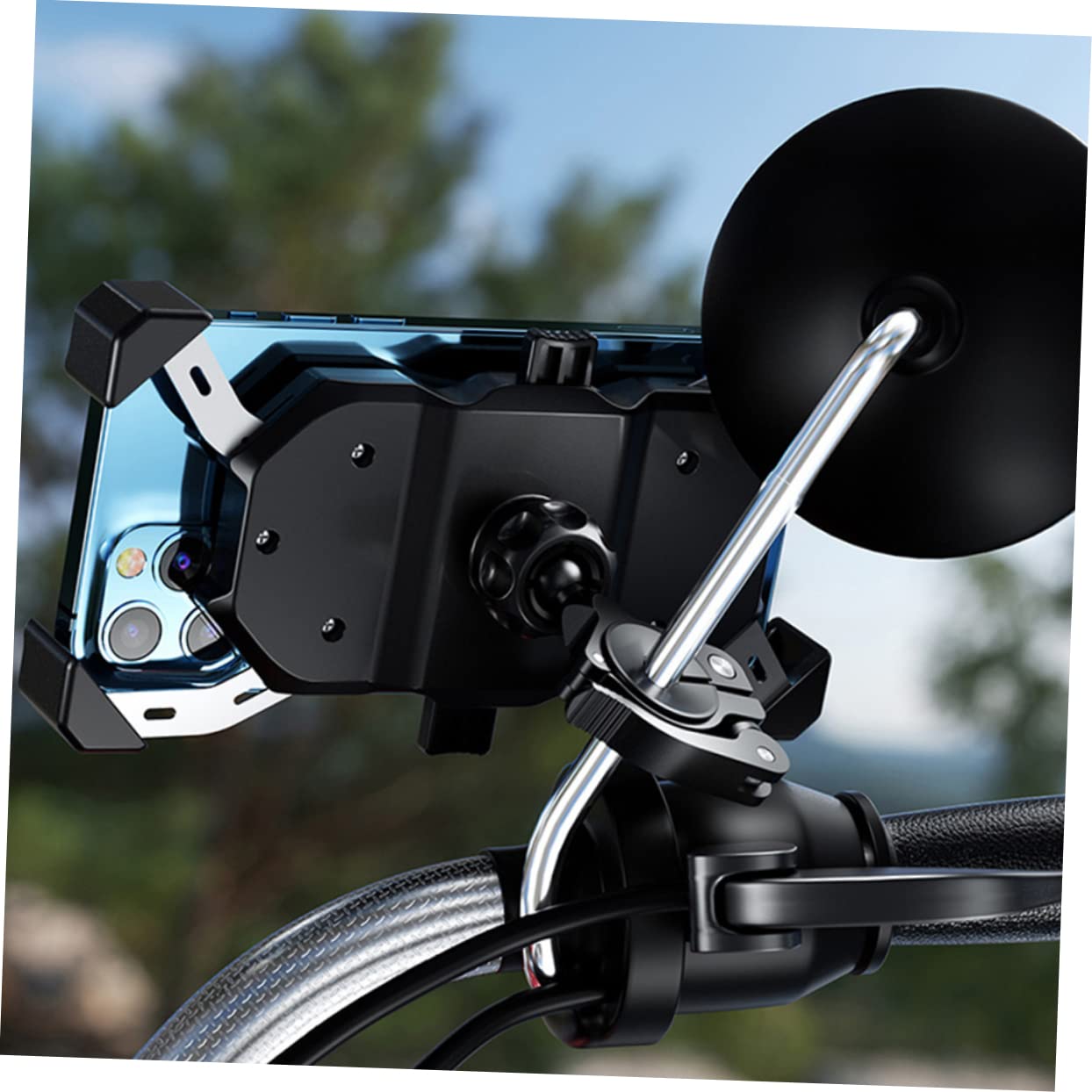Soporte para Teléfono Móvil de Motocicleta Base de Montaje de Bola de Aleación de Aluminio Adaptador de Manillar Compatible Bicicletas y Motocicletas Duradero y Resistente