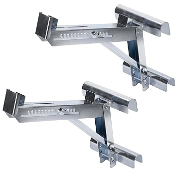 Baoz Ladder Jacks 1 Pair, 2-Rung Short Body Extension Ladder Jack Tool to 20-Inch Width for Working Stage?Secure and Stable, Sliver