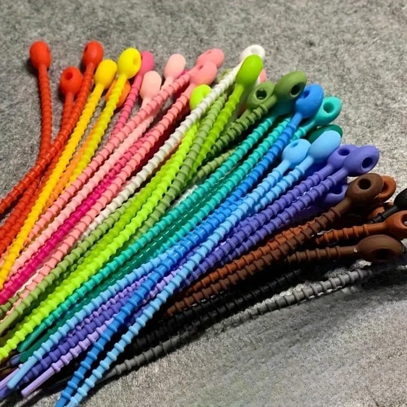 80Pcs Twistable and Multifunctional Cable Wire Organizer 80Pcs Silicone Cord Management Ties for Earphone Lines