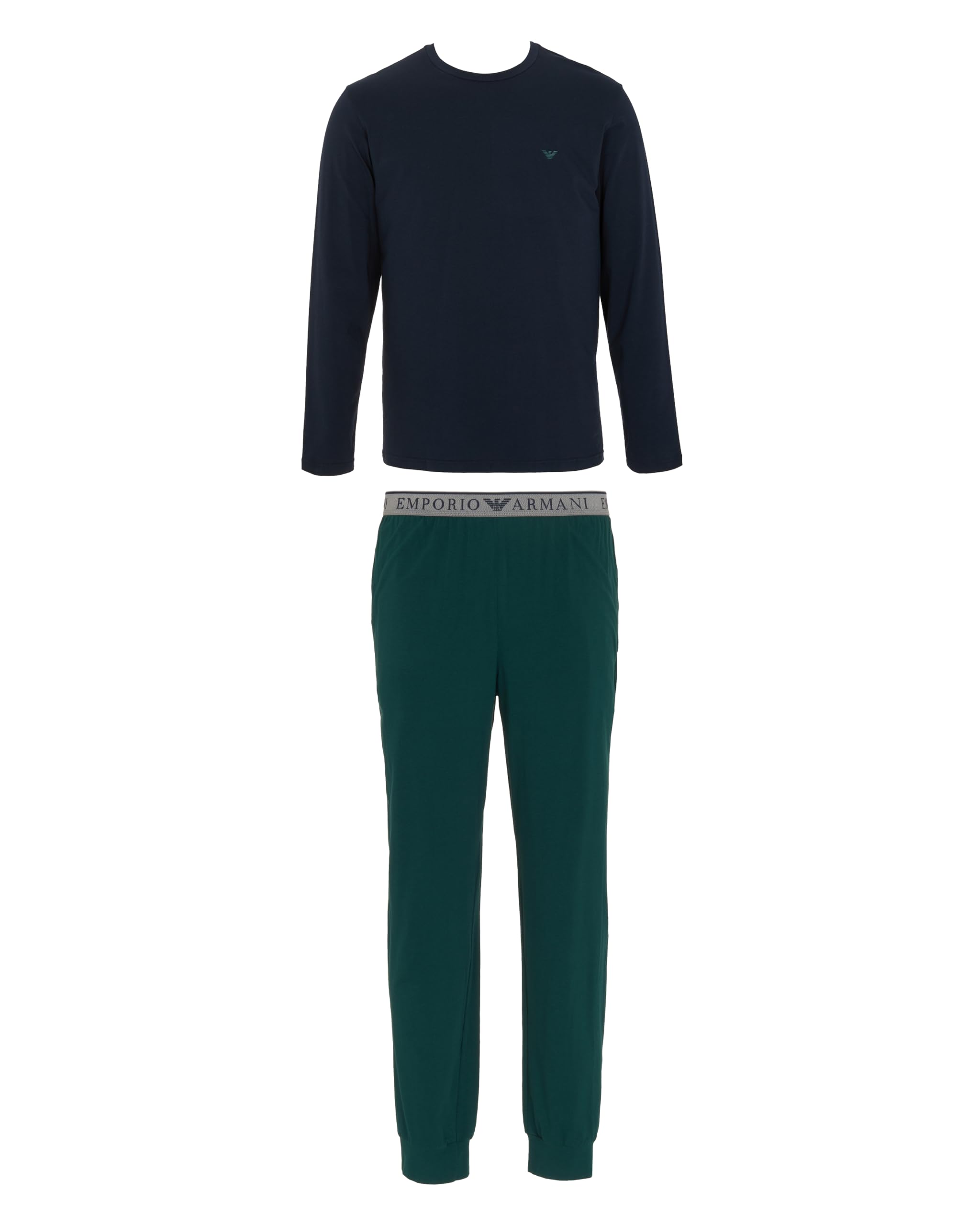Emporio Armani Herren-Pyjama mit Bündchen, Blau, Größe M, blau, M