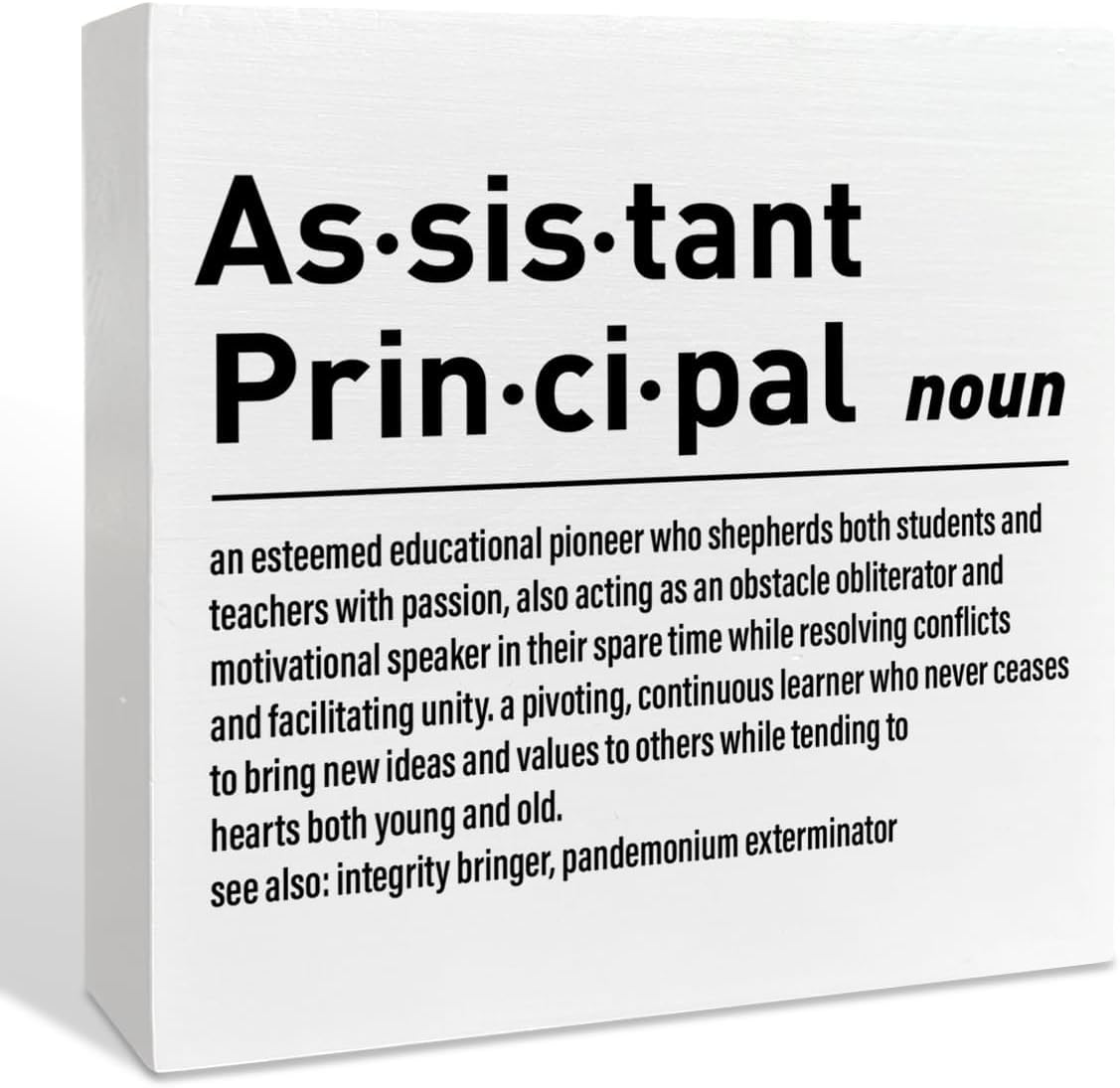 Assistant Principal Definition Box Sign 5x5 Inch Desk Decor
