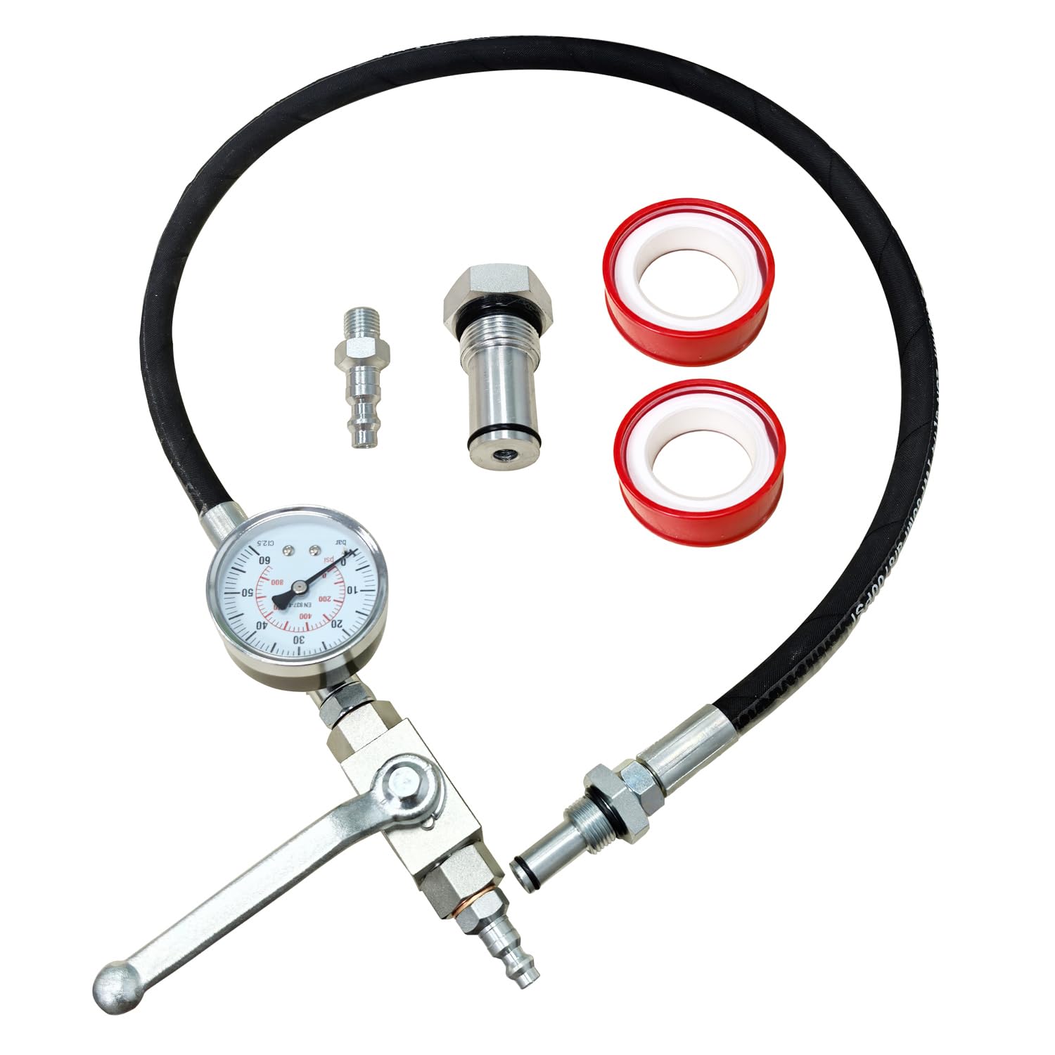 Professional IPR Air Test Kit Compatible with Ford 6.0L & 7.3L Powerstroke Diesel Engines - High-Pressure Oil System Leak Detection Tool with Adapter Fitting, O-Rings, and Shutoff Valve