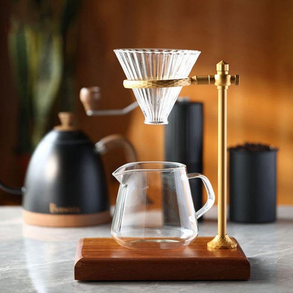 Kaffeefilterhalter Aus Holz, Tropfwerkzeug-Set, Café-papierfilter, Glaskegel, Tassenständer Für Kaffee-Ecke