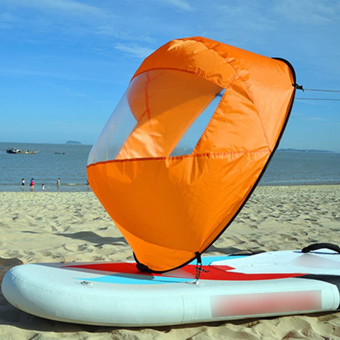 Gcroet 1pc Kajak Windsegel Faltbares Kajak -Windpaddel tragbares Kajak -Gegenwind Segel mit klarem Fenster für aufblasbares Boot Kajakzubehör