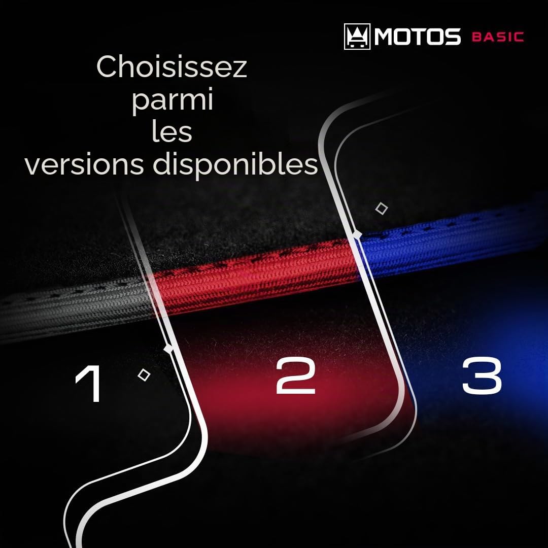 MOTOS Basic Tapis voiture en velours destiné à Opel Adam 2013-2019 - Basic, Matériau, Rouge - Découvrez un nouveau confort de conduite avec un jeu de tapis de sol voiture en velours pour votre tapis d