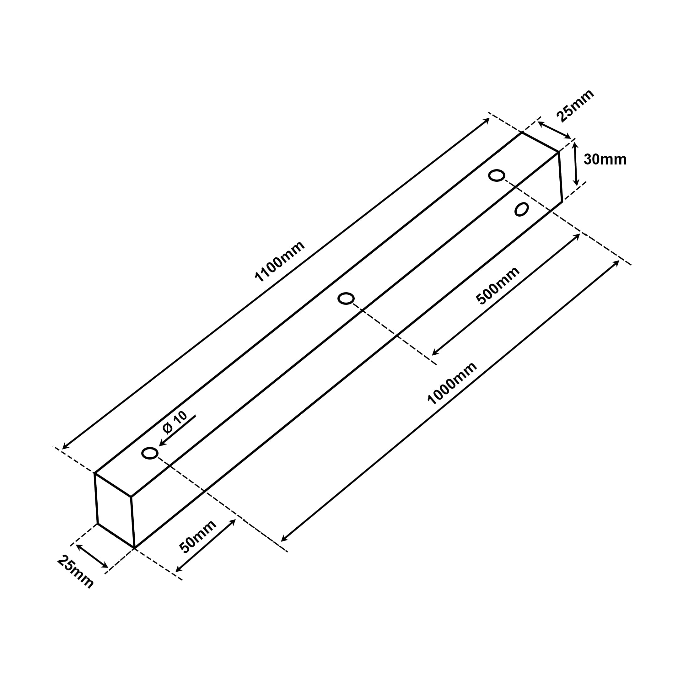 Lightstock SLIM RECTANGLE, rechteckiger Baldachin für Lampe mit 3 Kabelauslässen (L 110 x H 3.0 x B 2.5 cm), WEISS, ideal für Esstisch, inkl. WAGO-Klemmen