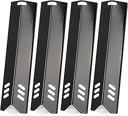 BBQ Heat Shields Grill Heat Plates Heat Tents Barbecue Burners Grill Burner Cover Compatible with Dyna-Glo DGF510SBP,DGF493BNP,Backyard GBC1460W,Phoenix, Montana,Uniflame Grill, Porcelain Steel 4 Pack