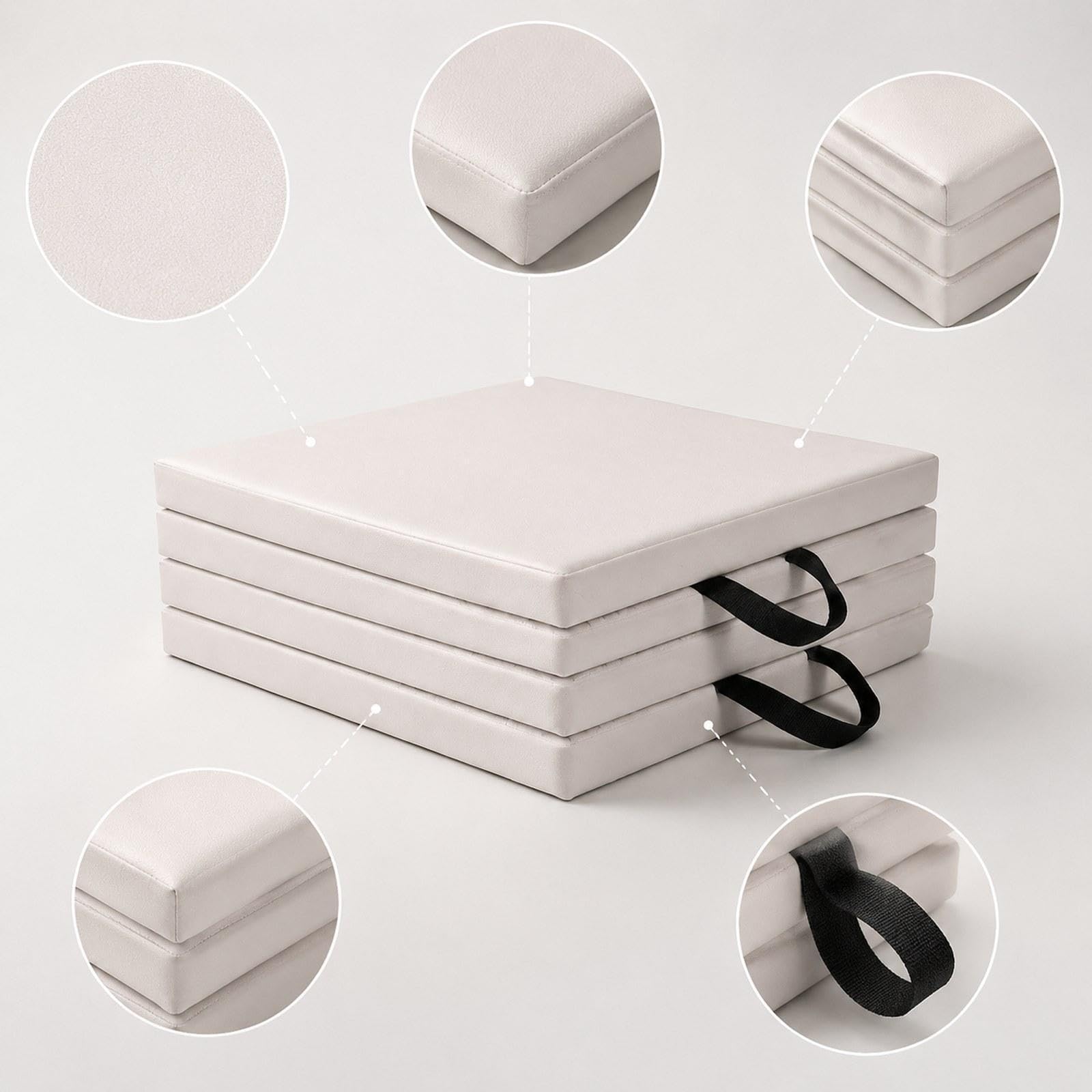 Yogamatte Faltbare Gymnastikmatte Trainingsmatte Fitnessmatte Platzsparend Kompakt Tragbar Komfortabel Anti Rutsch Aus PU für Zuhause Reise