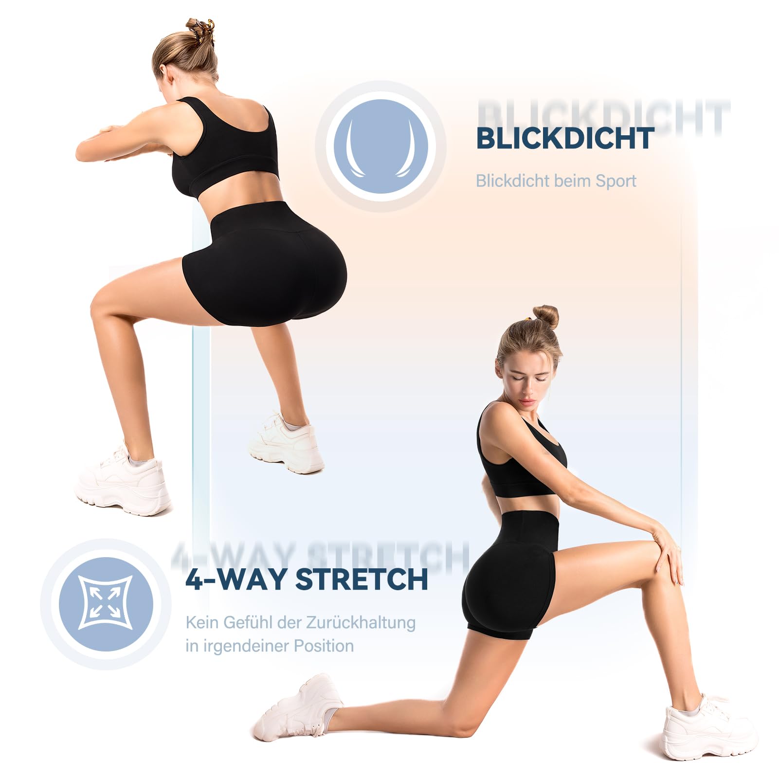 Sportowe szorty damskie, nieprzezroczyste legginsy z wysokim stanem, szorty do jazdy na rowerze, jogi, fitnessu w lecie