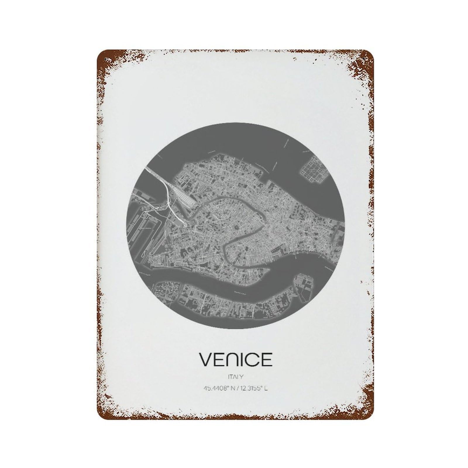 xiaoxiaoshen Venice Map Modern Home Decor Wall Decor Art Metal Tin Poster Modern Home Decor Art Home Bar Shop Decorations Vintage Sign 40x30cm