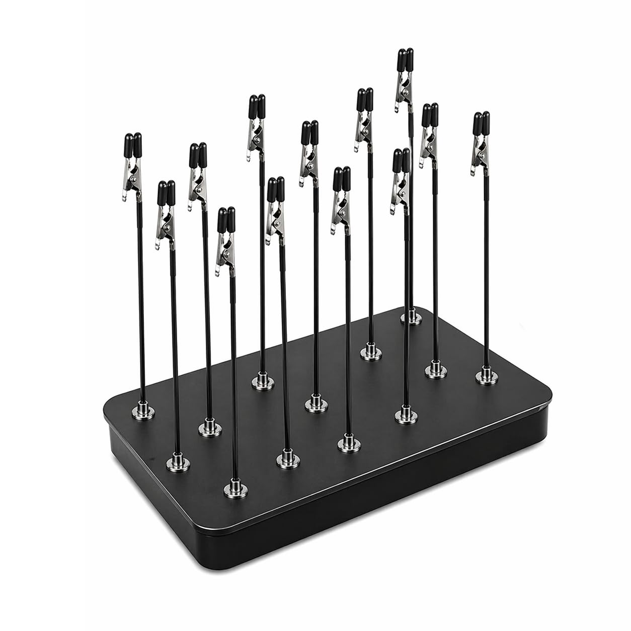 Magnetic Helping Hands Soldering Tool Adjustable Clip Stand with Rubber Tips Flexible Alligator Clips for Model Painting Electronics Repair DIY Professional Soldering Set with Metal Base (Black)