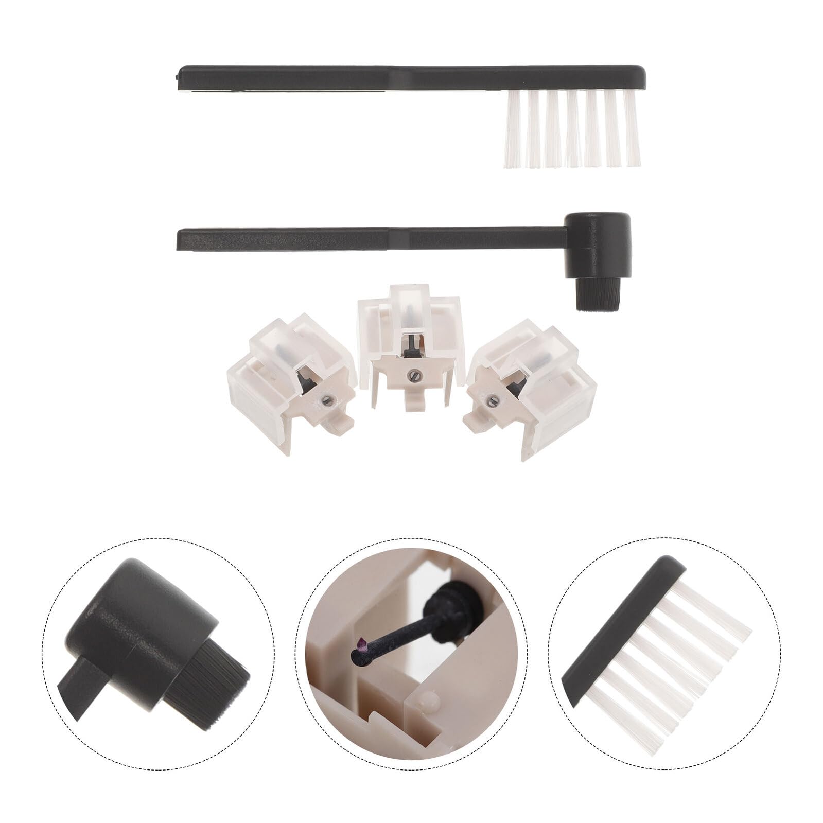 BESPORTBLE Set Puntine di Ricambio per Giradischi T-lp60 con Spazzole la Pulizia dello Stilo, Accessori per Dischi in Vinile, Compatibile per Uso Dj e Audio ad Alta Fedeltà