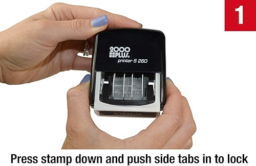 Miniatura 8 de 2000 PLUS Sello de fecha 4 en 1, 15/16 x 1 3/4 pulgadas, azul/rojo (paquete de 2)