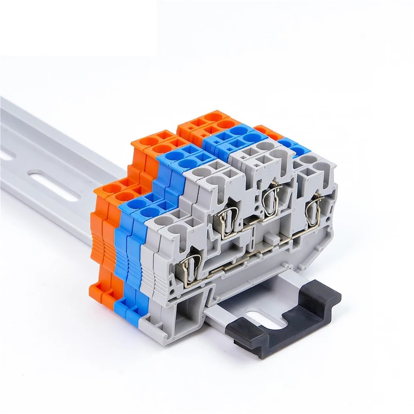10 pezzi Morsettiera for guida DIN STTB-2.5 Connettori for cablaggio elettrico Connettori a molla a doppio strato Conduttori for cavi(BLUE)