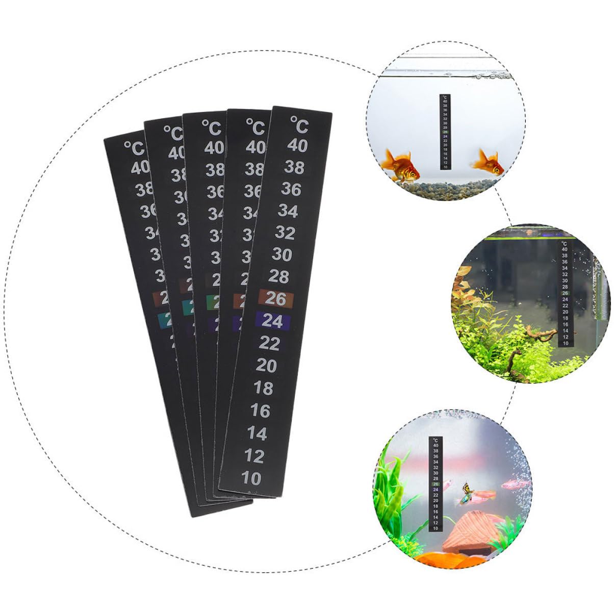 Hemobllo 12 pièces Autocollants Thermomètre Digital pour Aquarium Lot de Indication de Température Facile Stickers Adhésifs pour Aquariums et Bacs à Poissons