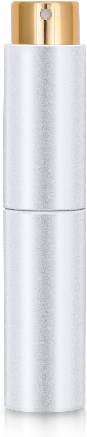 10ml Portable Refillable Perfume Empty Spray Bottle Upgraded Perfume Atomizer with Funnel Filler and Refill Pump for Outdoor Traveling (White)