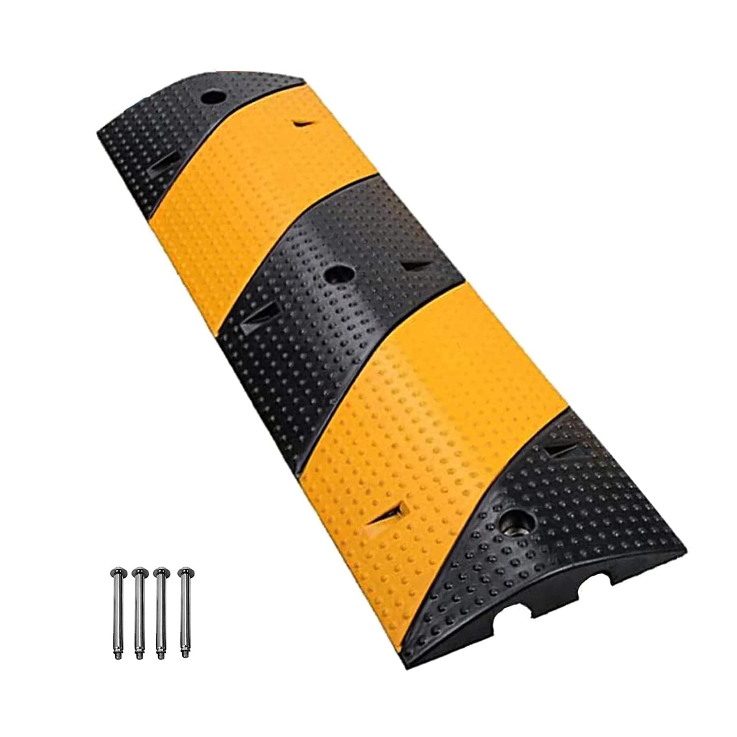 MYOYAY Puente de cable de 2 canales, 100 x 30 x 6 cm, joroba de velocidad, enrollable, protección contra sobretensiones, puente de manguera para cables, puente de puente de tempo