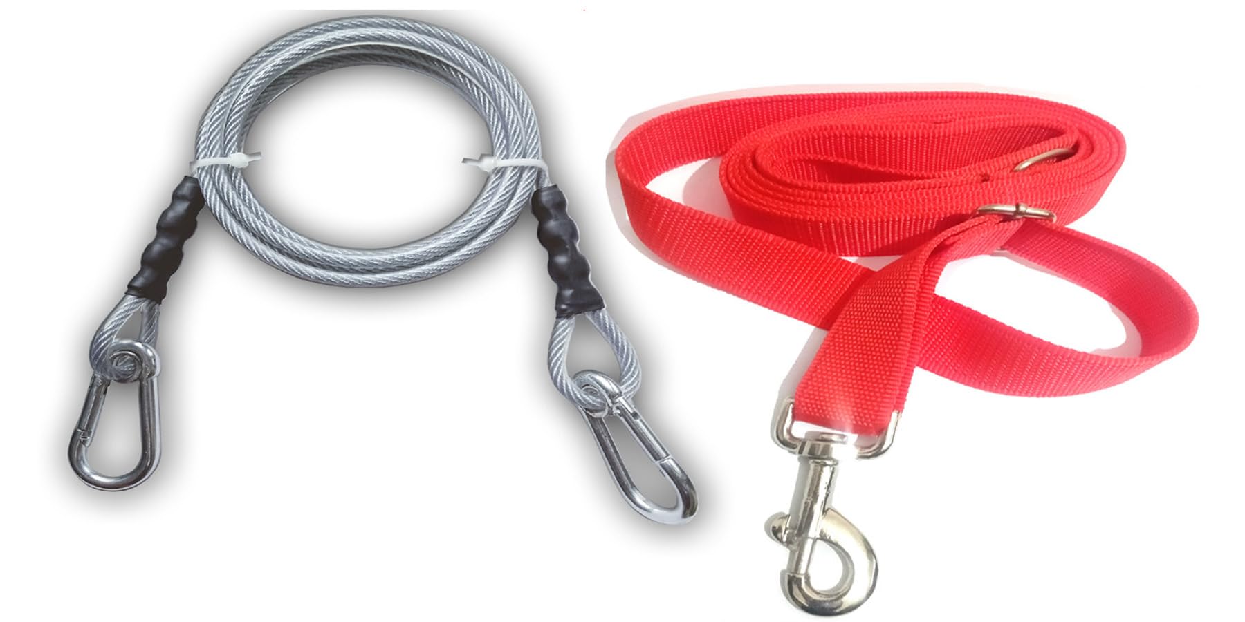 DUBIDU.Pet 5mm Tie Out Cable+10" ft Nylon Leash for Dogs Up to 125 Pounds,Suitable for Big and Strong Range of Dog Breeds. (10" ft) (B0CQ8SCVW4) Amazon Price History, Amazon Price Tracker