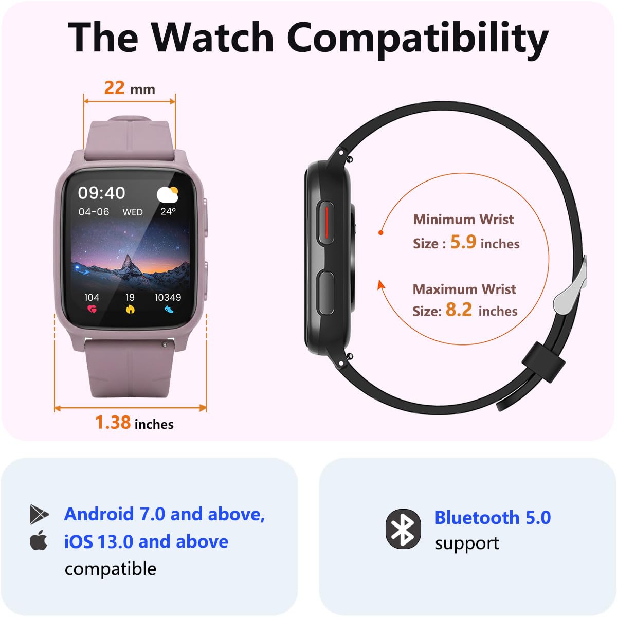 MorePro Fitness Tracker with 24/7 Heart Rate & Blood Pressure Monitor, Blood Oxygen & Sleep Tracker, Smart Watch with Step Calorie Counter, IP68 Waterproof Activity Tracker for Women Men Android iOS