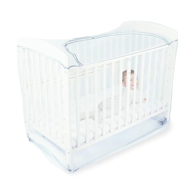 Orzbow Baby Crib Tent to Keep Baby from Climbing Out, Encrypted Mosquito Net for Crib, Crib Net with Two-Way Zippers, Durable and Breathable Mesh Cover, Falls and Mosquito Bites, White