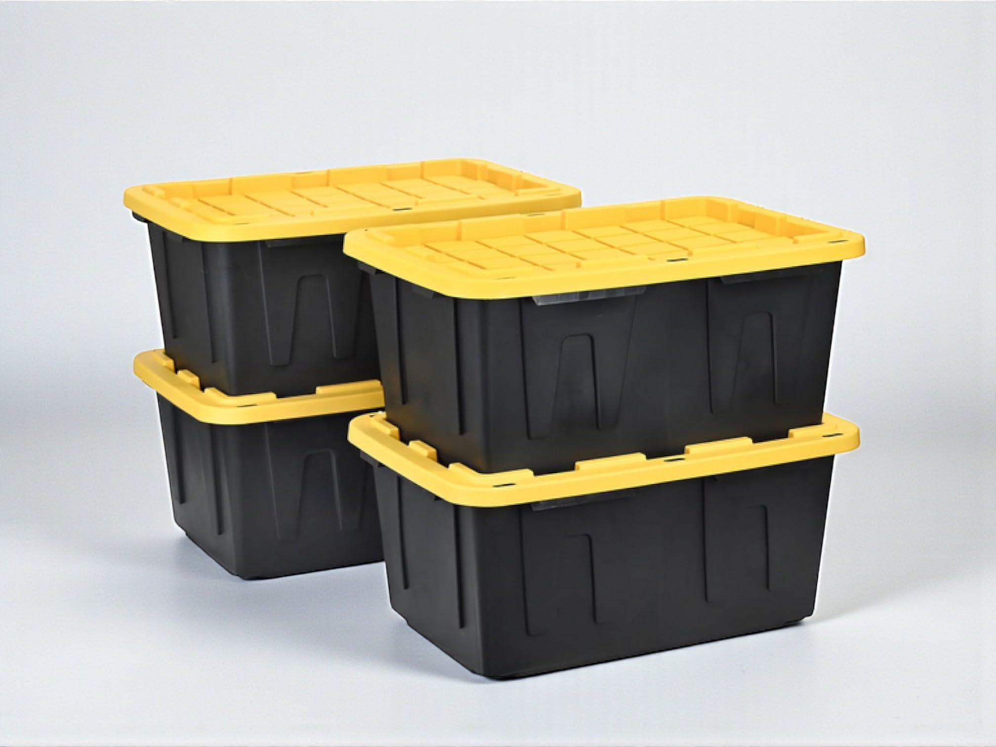Amazon.com - Heavy-Duty Storage Tote with Lid, Black and Yellow