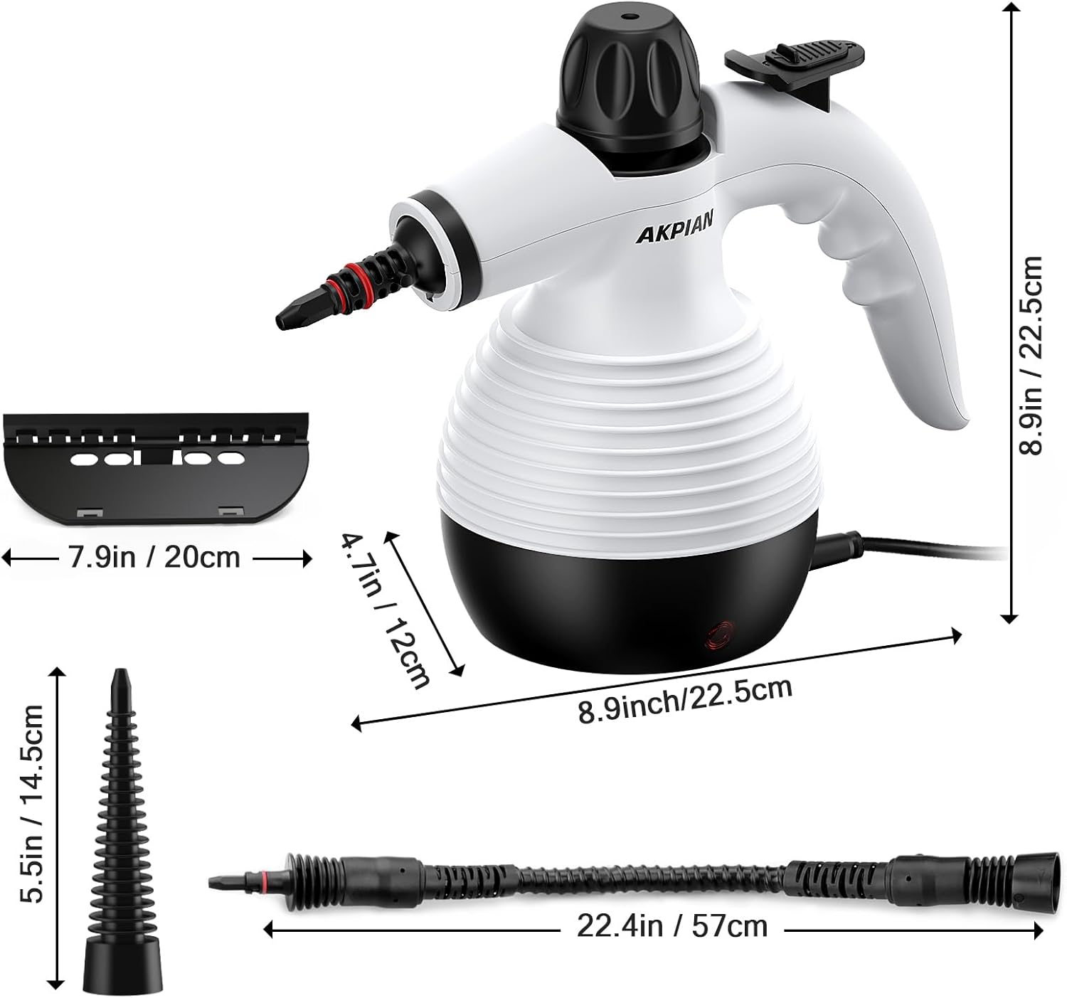 Handheld Steam Cleaner, Steamer for Cleaning, Multipurpose Portable Steam Cleaners for Home Use with Safety Lock and 10 Accessory Kit to Remove Grime, Grease, and More, Save Time and Effort