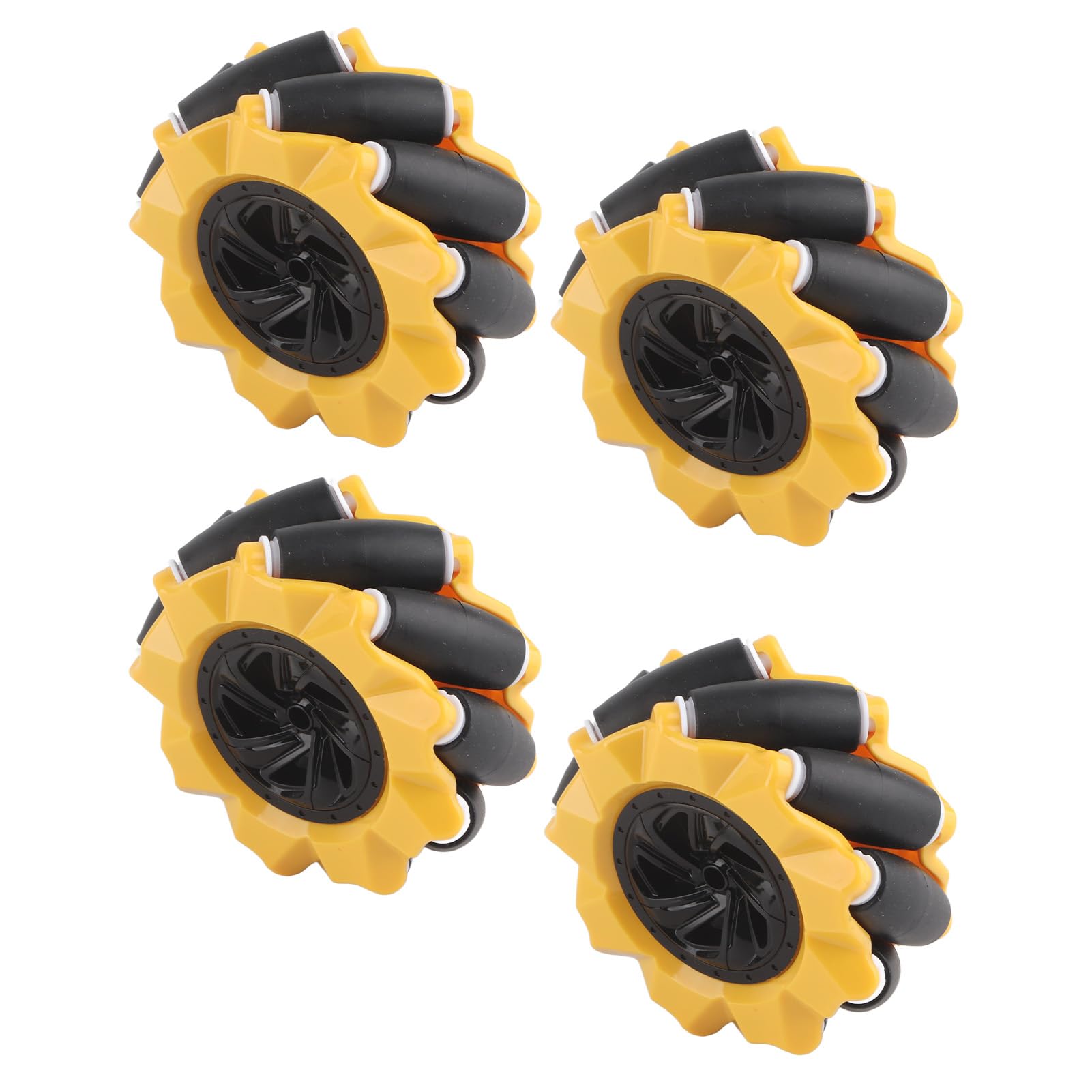 Mecanum-Rad omnidirektionales Roboterauto 80 mm ABS-Gummi Gelb/Schwarz für TT Motors-Bausteine