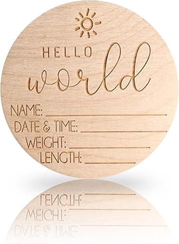 Letrero de anuncio de bebé Letrero de anuncio de nacimiento Letrero de Hello World para recién nacido Accesorio perfecto para fotos Hospital y