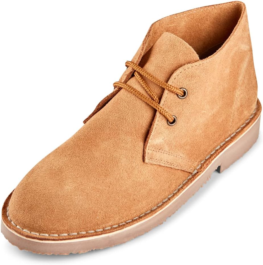 Mens Suede Roamers Desert Boots Beige/Taupe UK 11