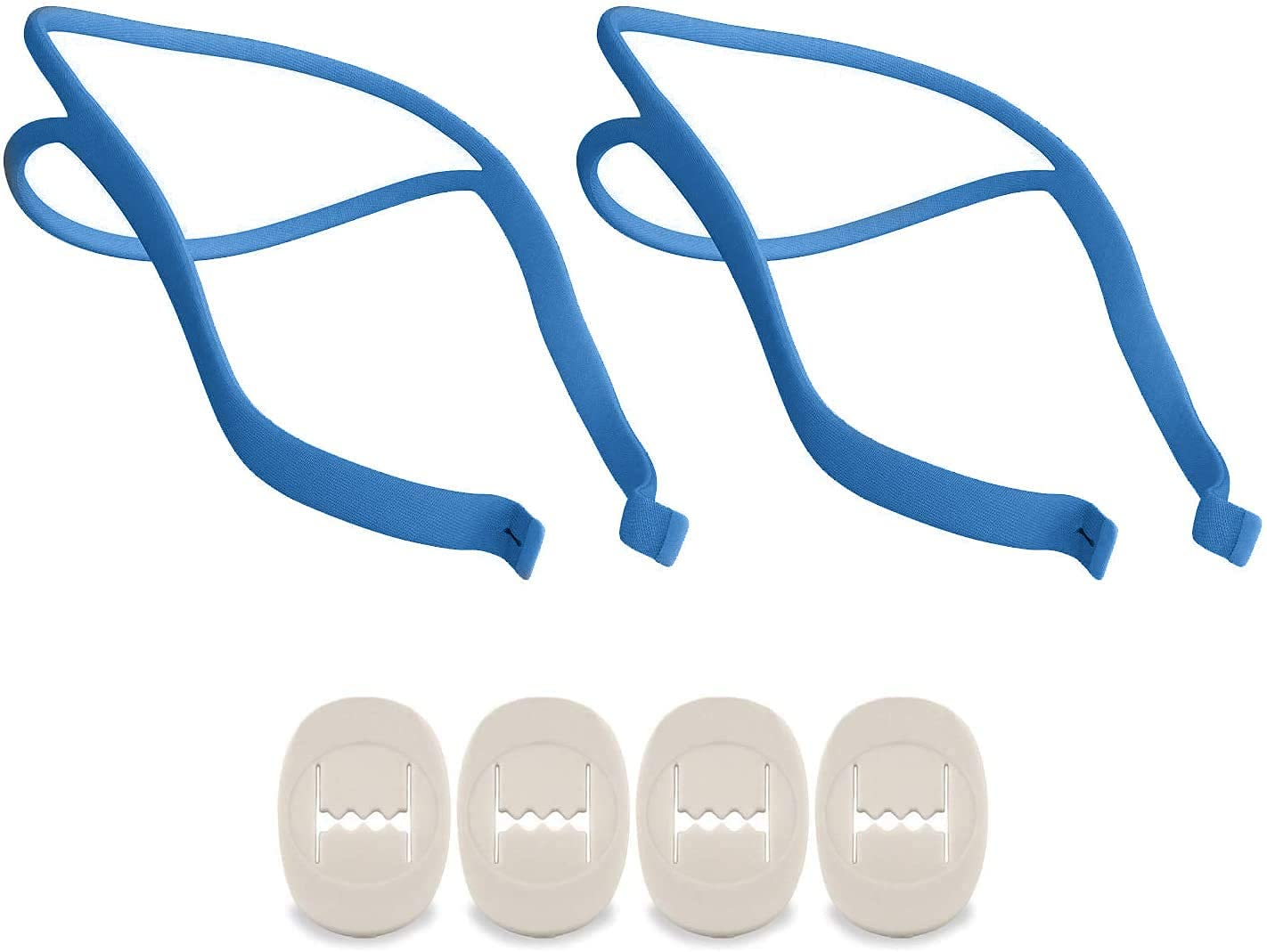 Upgraded Airfit P10 Headgear CPAP Replacement, 2-Pack Replacement Headgear Compatible with ResMed Airfit P10 Nasal Pillow CPAP Mask Straps Included 2 Elastic Straps and 6 Adjustment Clips, Blue