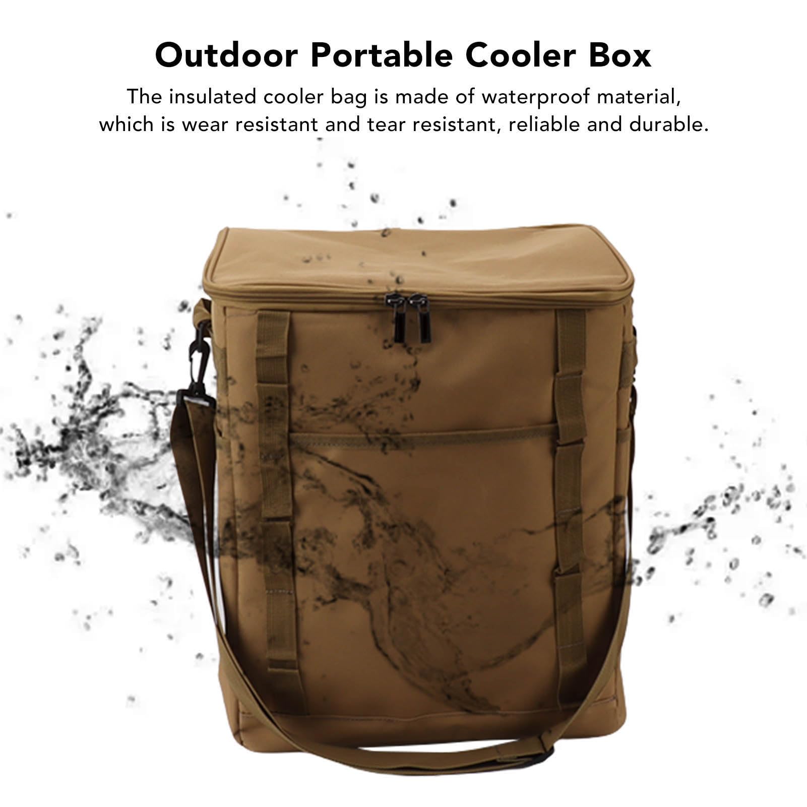 Borsa Termica per Alimenti da Campeggio, Resistente, Impermeabile, di Grande capacità, Portatile, per Viaggi di Picnic All'aperto, 13,8 X 11,8 X 15,4 Pollici