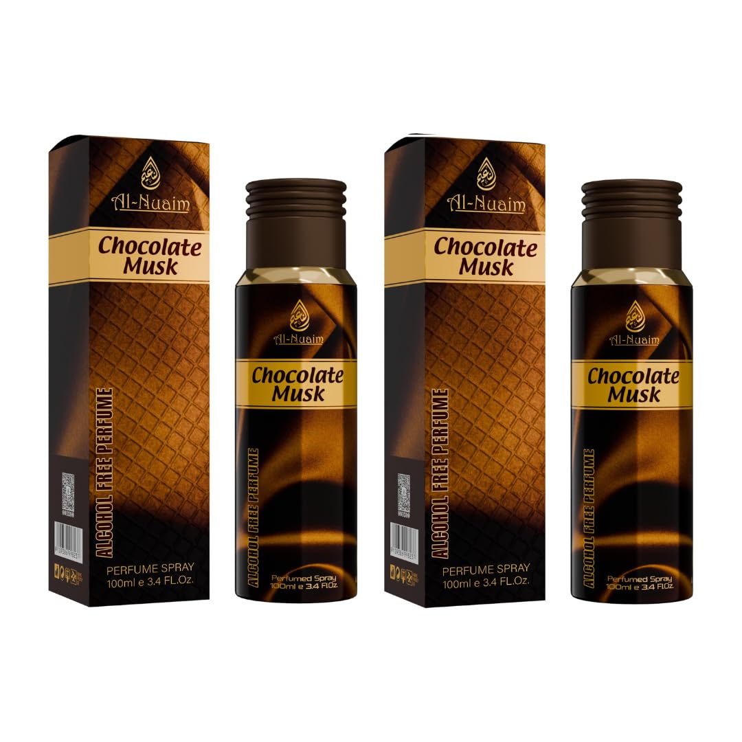 AL-NUAIM 100ML CHOCOLATE MUSK PERFUME SPRAY FREE FROM ALCOHOL Pack of 2-image-4