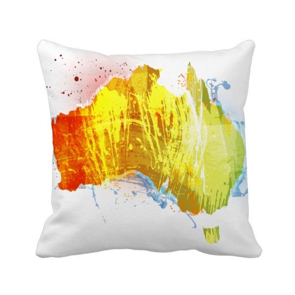 Coussin carte Australie multicolore 40x40 pour décorer le canapé du salon