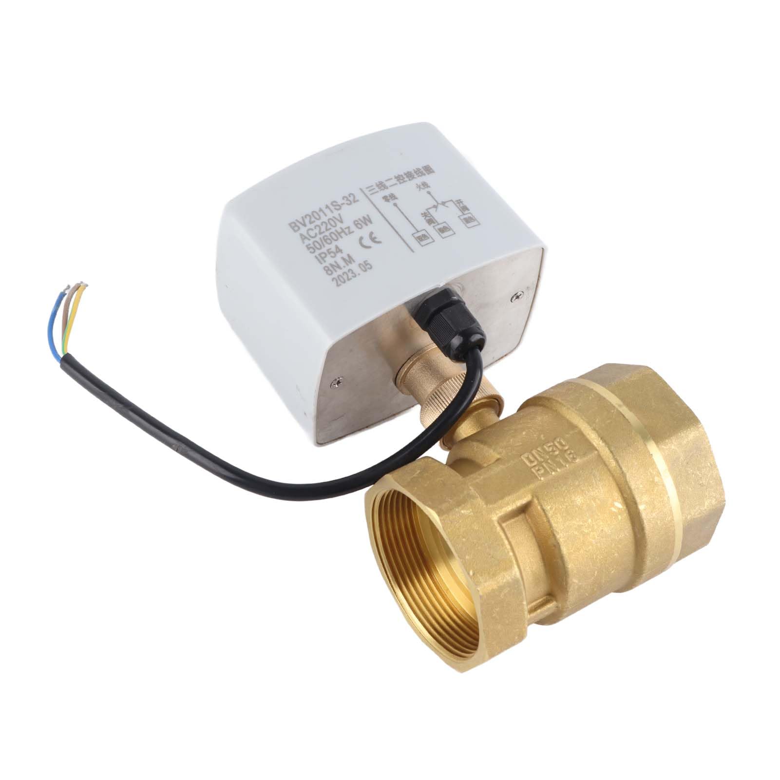 Válvula de bola eléctrica DN50 de latón para automatización y control preciso en sistemas HVAC