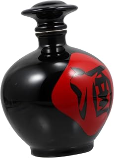 1pc Thick Ceramic Sealed Storage Jar for Wine Multipurpose Bottle for Home and Kitchen for Homemade Enzymes Fruit Wine Dried Fruits and Whole Grains Elegant Black Design