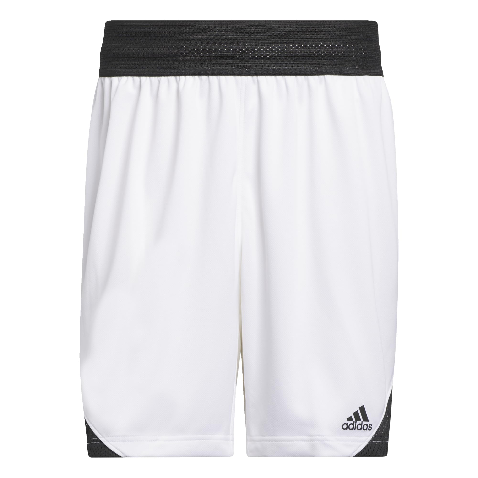 adidas Mens Basketball Icon Squad Short Aeroready, White/Black, XL