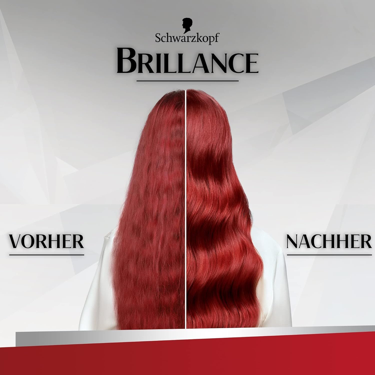 Brillance Glanz-Behandlung, Haar Glossing intesives Rot (6 x 150 ml), temporäre Haarfarbe, die wie eine Haarmaske angewendet werden kann, hält bis zu 6 Haarwäschen