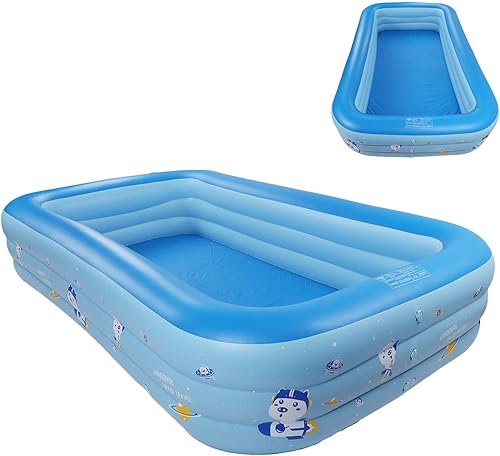 YEmirth Piscina inflable, piscina inflable para la familia, piscina inflable, 118 x 69 x 22 pulgadas, piscina inflable de tamaño completo, adultos,