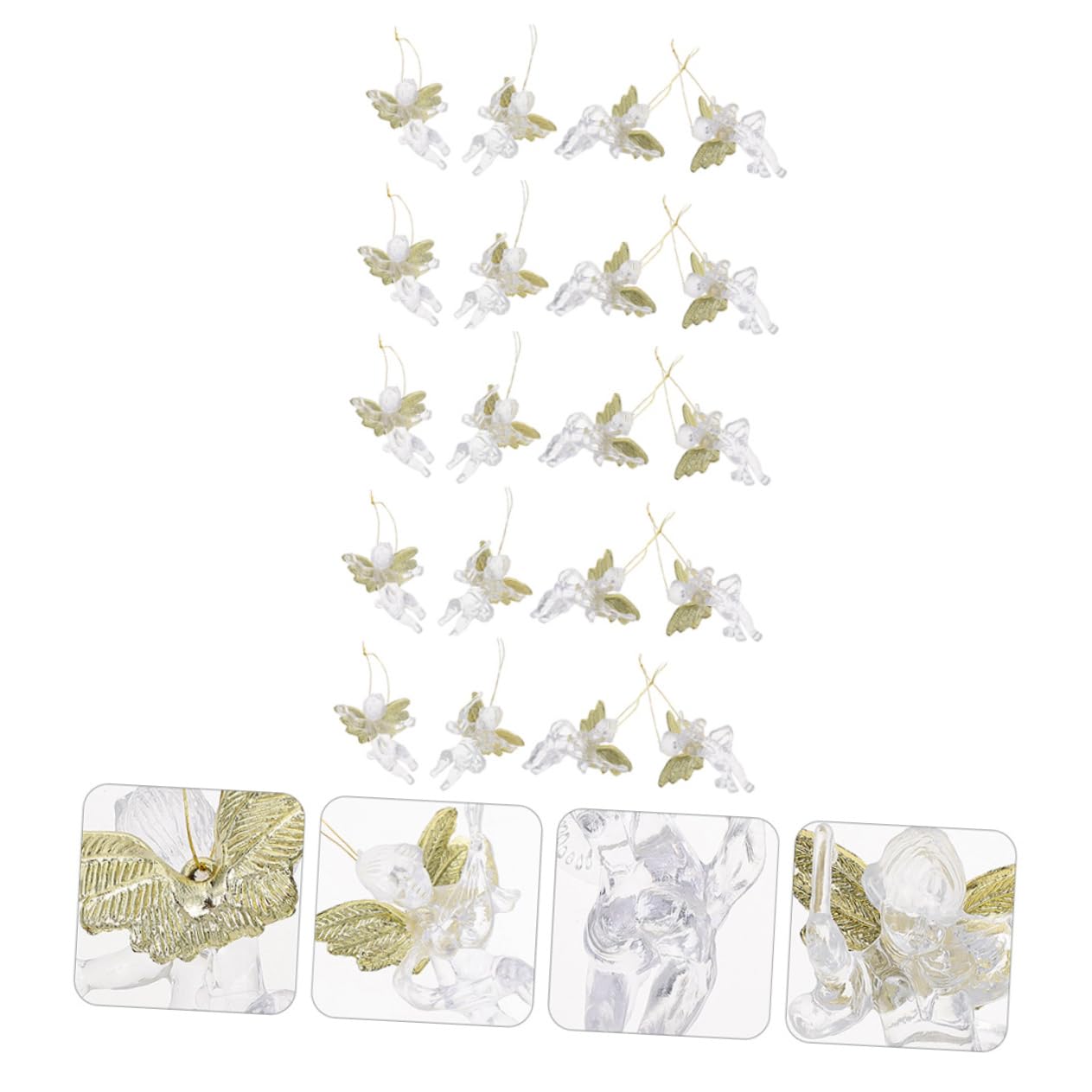 PRETYZOOM 100 Piezas Colgante Ángel Transparente Decoraciones navideñas Christmas Tree Decorations Decoración navideña Colgante de Navidad decoración Colgante del árbol de Navidad