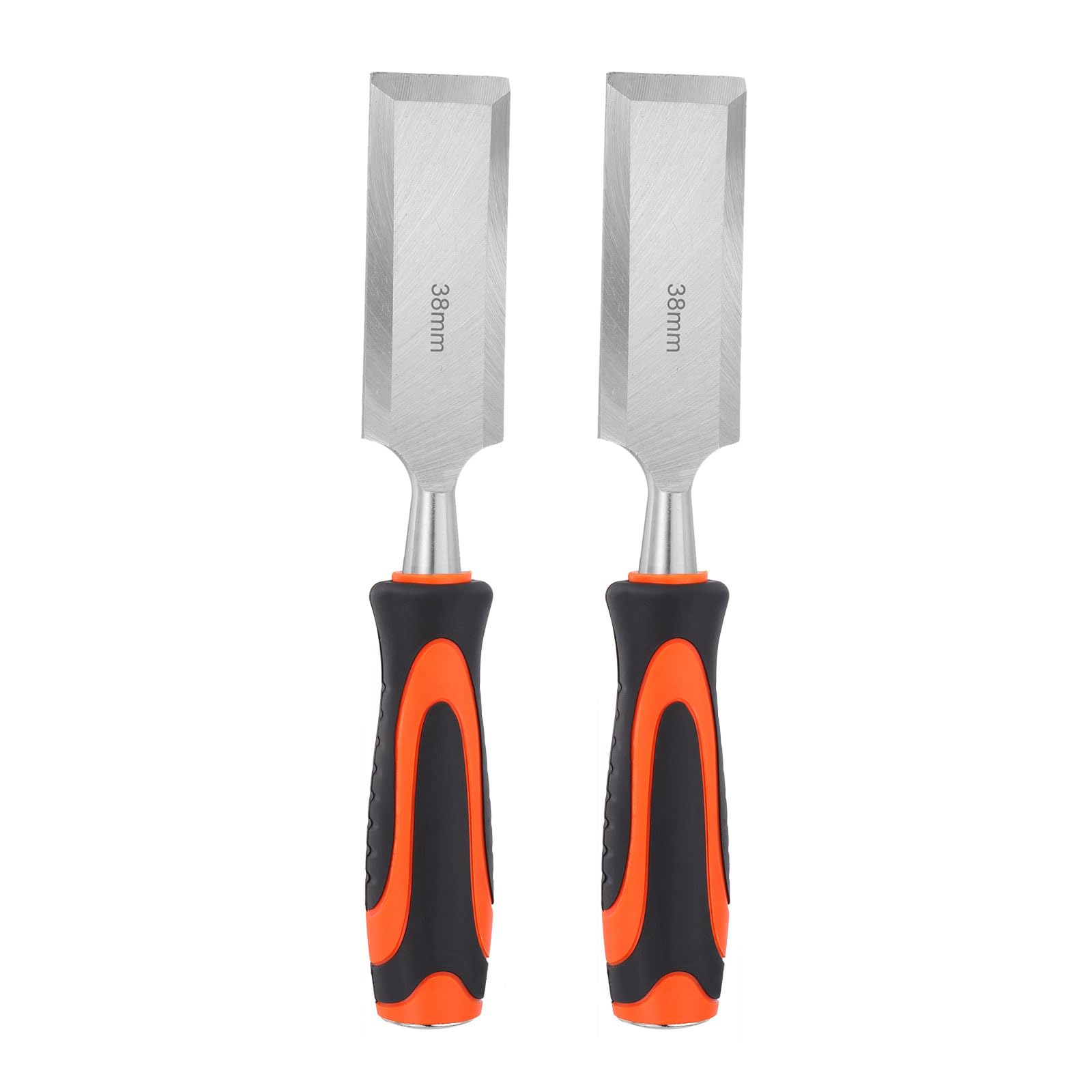 sourcing map 2pcs Wood Chisel 38mm CR-V Steel Beveled Edge Blade Wood Working Chisel Woodworking Tools with Plastic Handle for Carving Woodworking DIY Projects