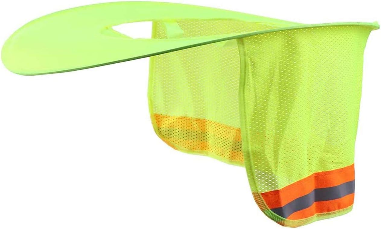 4 Pack Hard Hat Sun Shade Sun Shield,Full Brim Mesh Neck Sunshade Protector for Hardhats,High Visibility,Reflective,Safety Helmet Neck Shield Shade Sun Visor,Hard Hat Not Included,Yellow