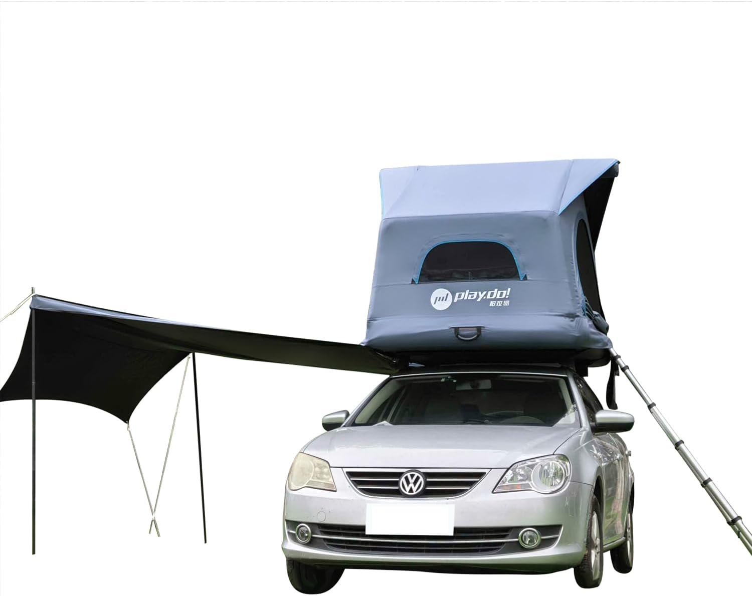 BOOMLATU 2-Person Inflatable Car Roof Top Tent with Pump, Waterproof 3000MM UPF 50+ Camping Tent for Vehicle, Car Camping and Outdoor Travel