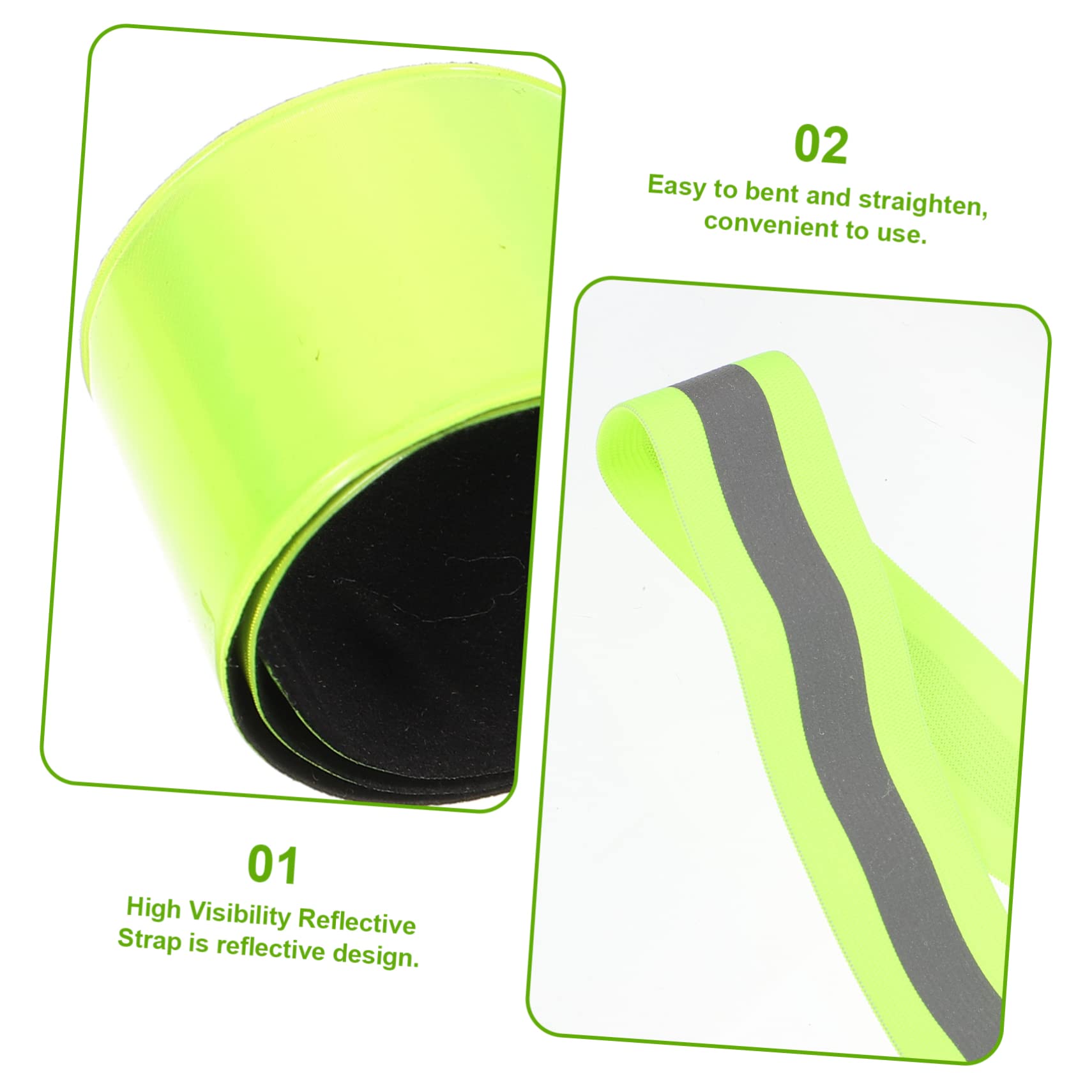 BESTonZON Juego De Correa Reflectante Pulseras con Bandas Reflectantes Cinturón De Correr Tren De Rodaje Reflectante Correr Brazalete Montar Banda Reflectante Cinta Elástica Verde